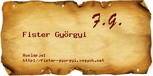 Fister Györgyi névjegykártya